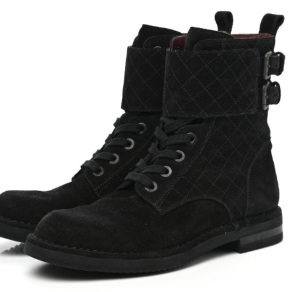 CHANEL Suede Combat and Moto Boots - Picture 5 of 5
